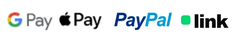 Pay with Google Pay, Apple Pay, PayPal and Link